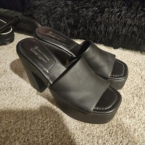 Call It Spring Black Platform Mules
